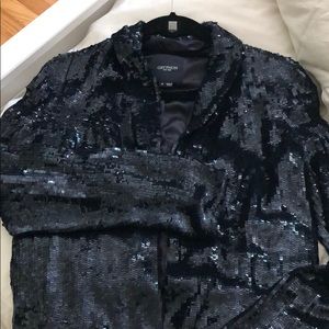 Gryphon Silk Lined Navy Sequined Blazer/jacket